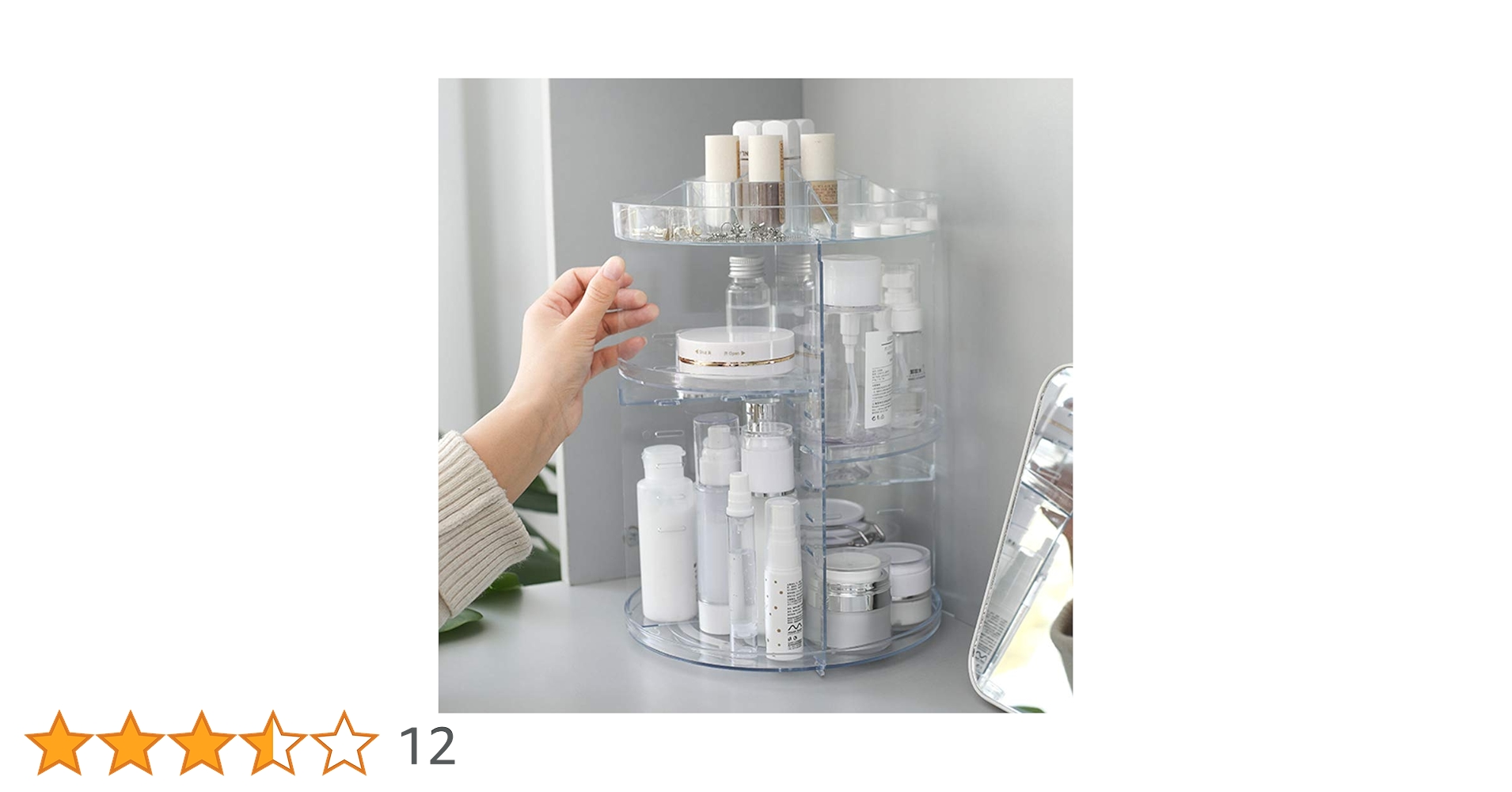 Amazon.co.jp: 化粧品収納 透明コスメボックス 360度回転式 大